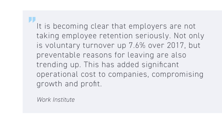 Retention Is 2020's Hot Labor Issue - Quote from Work Institute